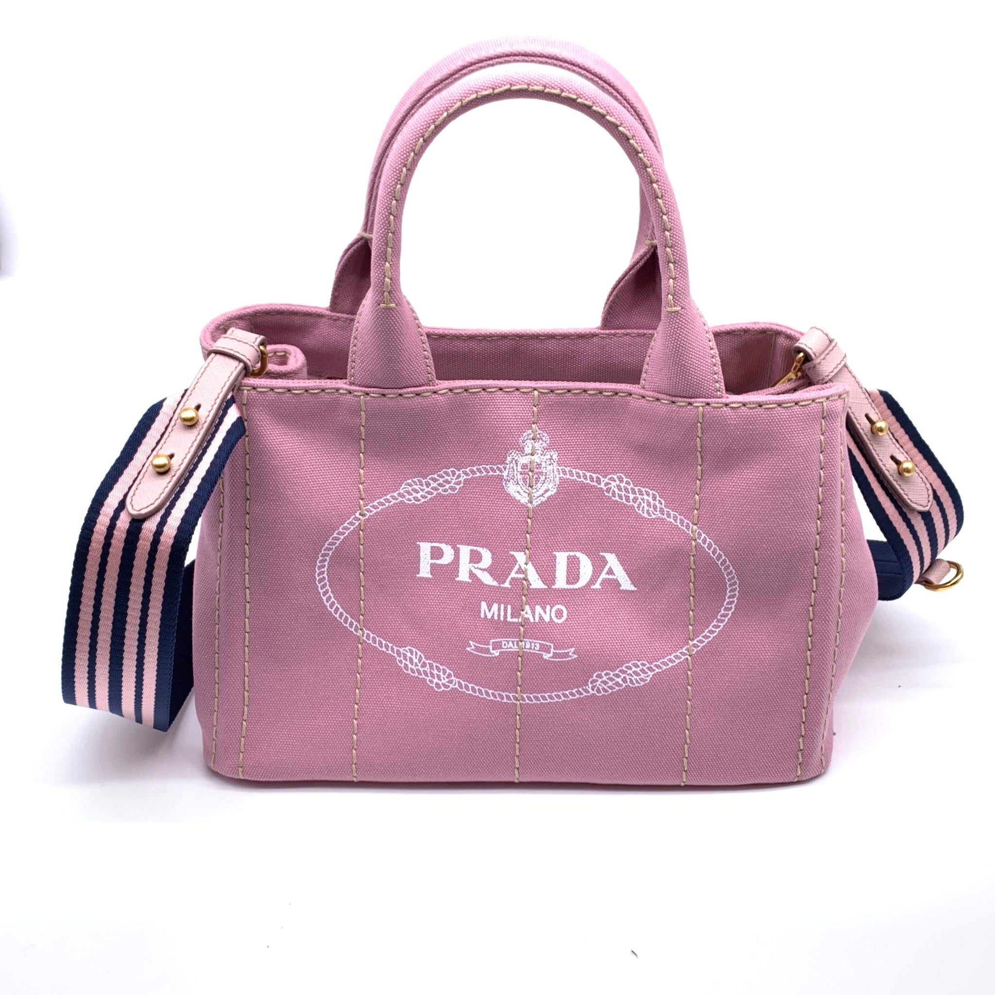 ノリノリノリコPRADA  2wayバッグ　カナパ　キャンバス　ピンク