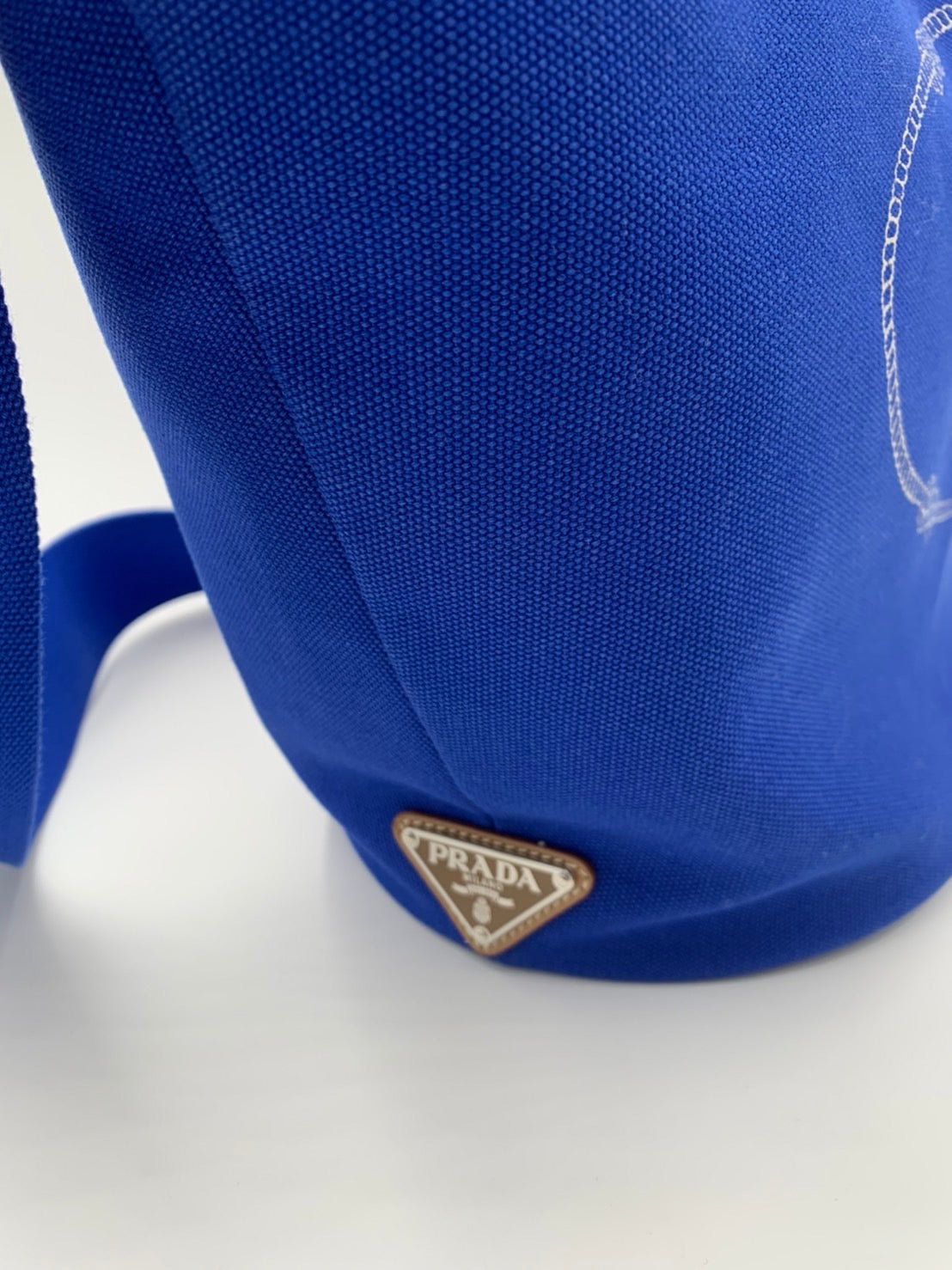 【本物保証】 布袋付 超美品 プラダ PRADA カナパ トート トートバッグ キャンバス ブルー BN1872 ラージ 大きい
